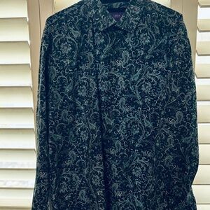 Tallia Paisley Print LS Shirt 2XL